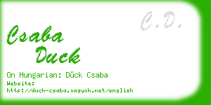 csaba duck business card